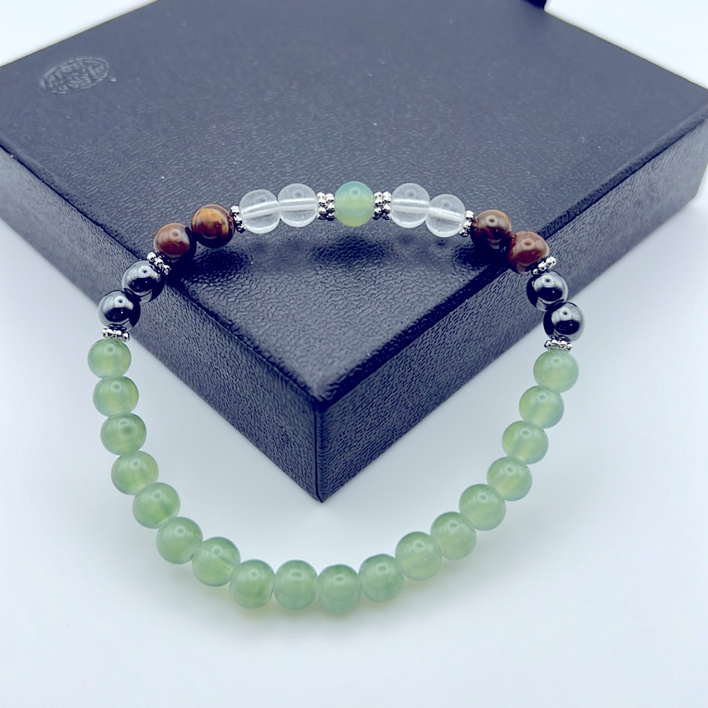 Colorful Tiger’s Eye Green Stone 6mm Beads Beaded Bracelet